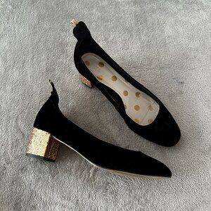 Boden Black and Gold Heels